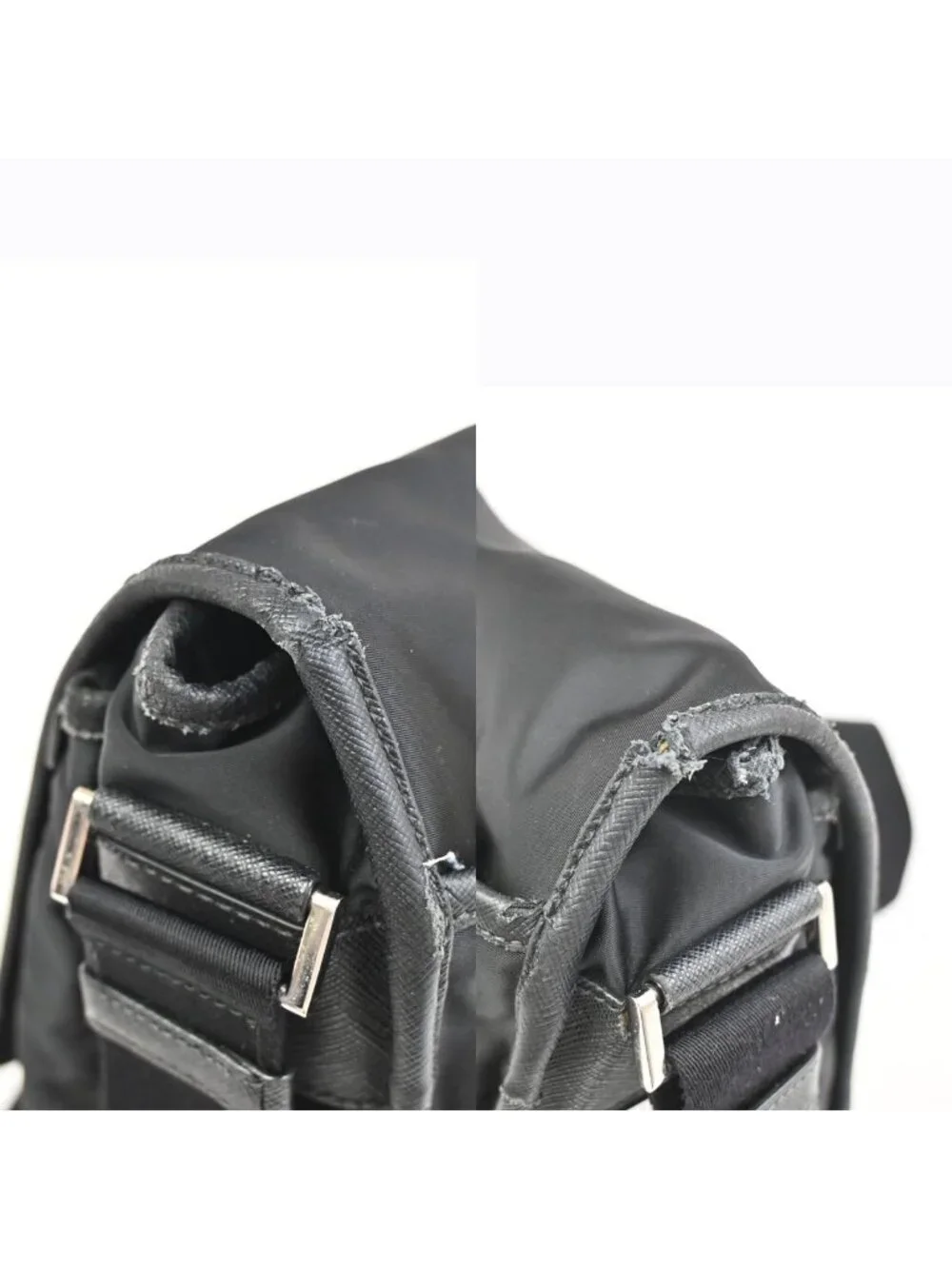 Prada Messenger Bag Black Nylon Saffiano